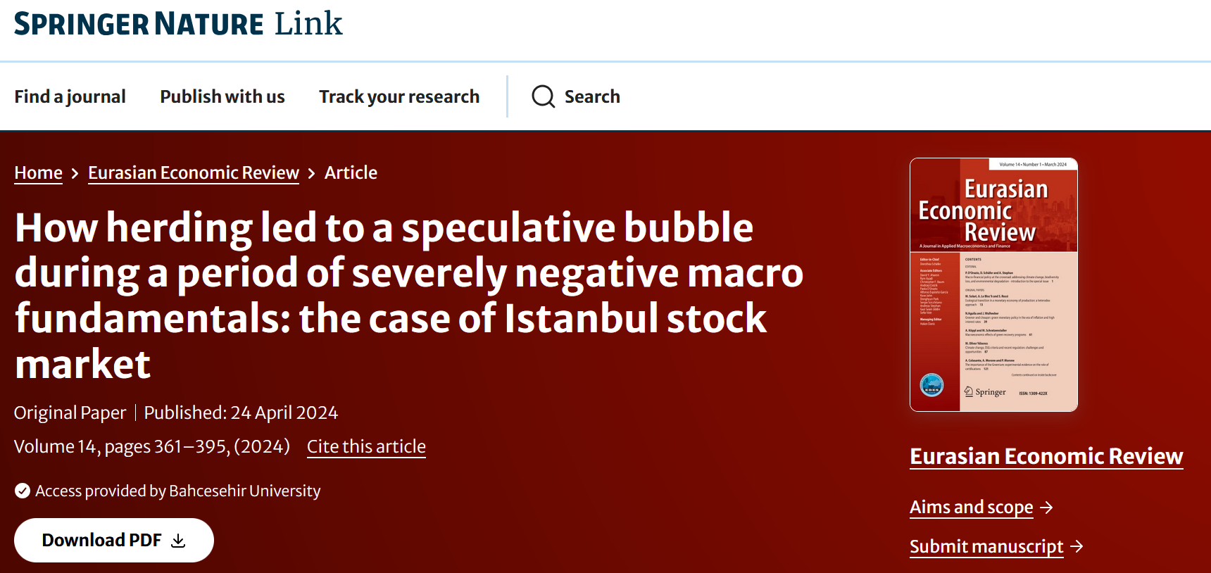 How herding led to a speculative bubble during a period of severely negative macro fundamentals: the case of Istanbul stock market